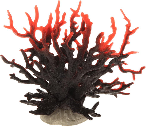 VOCOSTE Mini Faux Coral Decor, Black Red Coral Reef for Aquarium Decorations, 6.5"x5.83"