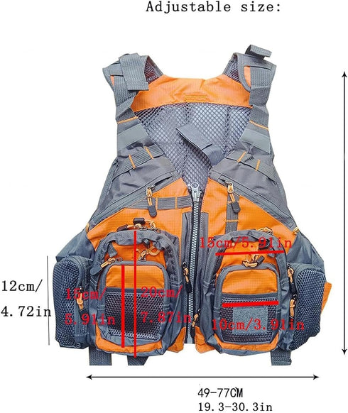 Multifunctional Kayak Life Jackets for Adults, Fishing, Multi Pocket Portable Detachable Clothing with Breathable
