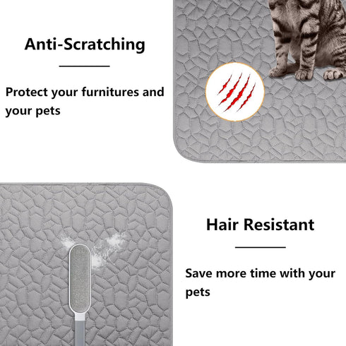 Waterproof Dog Blanket, Washable Anti-Slip Couch Covers for Sofa, Pet Hair Resistant, 40x50, Lightgrey
