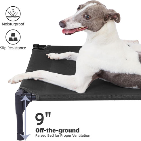 Pettycare Heavy Duty Elevated Outdoor Dog Bed for Large Dogs XL, Waterproof Cooling Bed with Washable Teslin Mesh