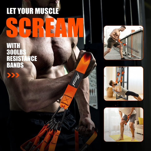 Resistance Bands - Heavy Exercise Bands with Handles for Working Out, Muscle Training, Strength, Home Gym Equipment