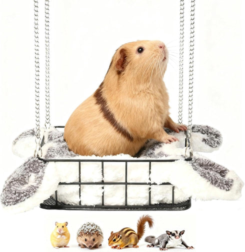 Rat Bed Platform with Blanket, Small Animal Bed Mat, Metal Cage Accessory,