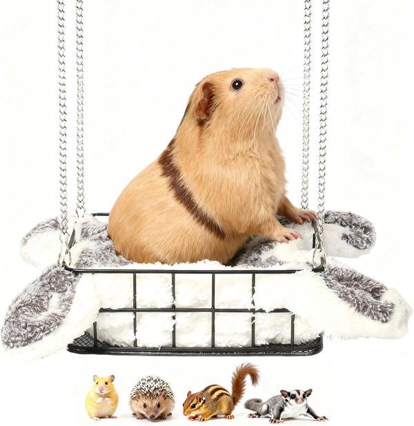 Rat Bed Platform with Blanket, Small Animal Bed Mat, Metal Cage Accessory,