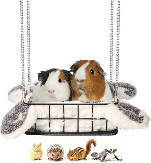 Hammock, Chinchillas Rat Bed Platform with Blanket, Small Animal Bed Mat, Metal Cage Accessory, Small Pet Animal Rest