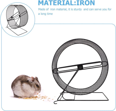 11.02X10.23X5.90In POPETPOP Silent Hamster Running Wheel with Rack - Quiet Exercise Toy for Small Pets Including
