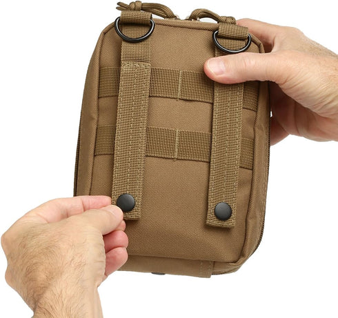 First Aid Molle Pouch - Heavy Duty IFAK Medical Pouch for Military Use, EMTs, Law Enforcement, Camping, and Hiking