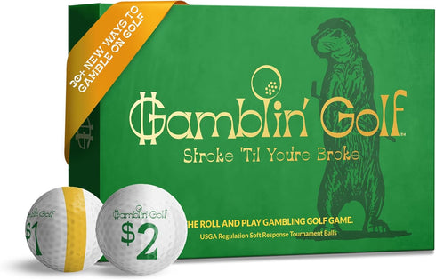 Gamblin' Golf - Roll and Play Gambling Golf Game - Pack of 12 Tournament Performance Golf Balls