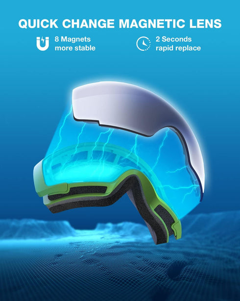 ZIONOR X4 Ski Goggles with Magnetic Lens - Snowboard Goggles for Men Women, Anti-fog UV Protection