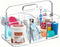Clear Dog Storage Organizer,Pet Grooming Supplies Organizer with Handle,5 compartments Countertop Caddy,