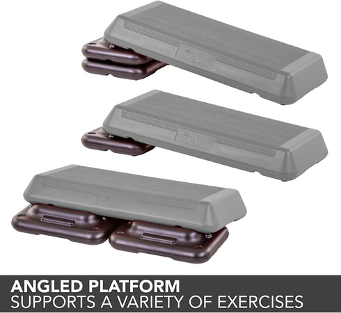 The Step Circuit Size Aerobic Platform with Risers for Adjustable Home Workout, Stair Stepper for Exercise