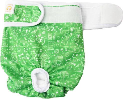 Washable & Reusable Dog Diapers for Female and Male - Durable Machine Washable Solution, 3 Pack Set (M, Solid)