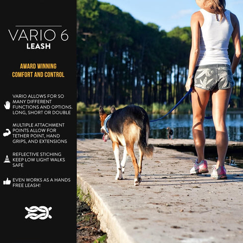EzyDog Vario 6 Multi-Function Dog Leash - Snap Hook, Reflective Stitching, Perfect for Running, Walking, Traffic