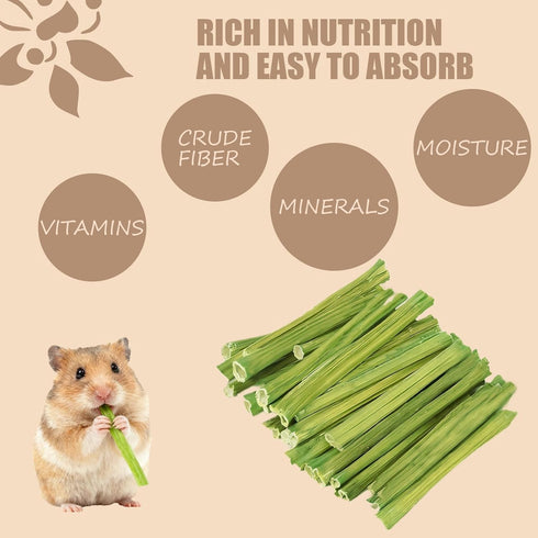 Jwizyotr 30PCS Chinchilla Rabbit Chew Sticks Guinea Pig Chew Toys Bunny Treats Natural Papaya Stems for Hamster Guinea