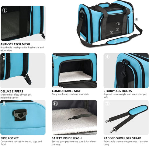 Henkelion 25Lbs, Large Cat Carriers Dog Carrier Pet Carrier for Large Cats Dogs Puppies up to Big Dog Carrier Soft