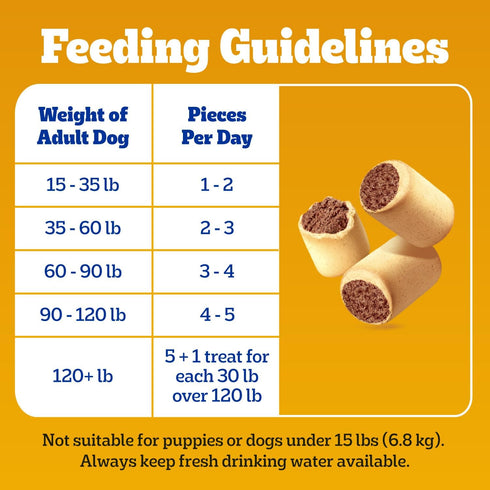 6 lb. (Pack 1) Pedigree Dry Dog Treats MarroBone, Real Beef Flavor, Bone Marrow Dog Treats, Bag