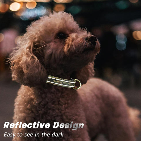 Reflective Cute Camouflage Dog Collar, Soft Nylon Adjustable Pet Collar for Small Dogs, Quick Release Buckle for
