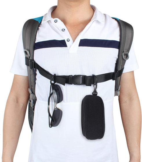 Wisdompro 2 Pack Heavy Duty Adjustable Backpack Chest Straps with 12 Pieces Zipper Pulls - Black