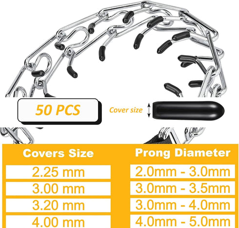Prong Collar Covers 4.0mm - Vinyl Comfort Tips for Herm. Sprenger Collar (50 Tips per Pack)