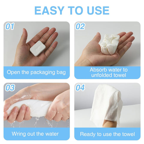 OQXEJPHFN 30 Pcs Travel Disposable Compressed Towel Tablets, Portable Thicker Style Large Cotton Travel Washcloth