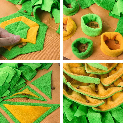 28''x28'' AWOOF Snuffle Mat Pet Dog Feeding Mat, Interactive Dog Puzzle Toys Encourages Natural Foraging Skills