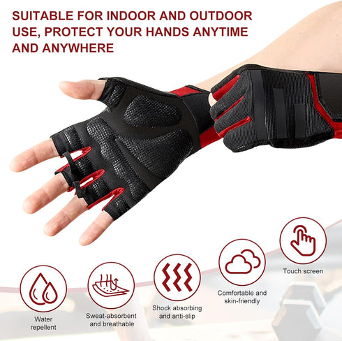 GJV Workout Gloves for Men and Women, Exercise Sports Gloves for Weight Lifting, Cycling, Gym, Training, Breathable