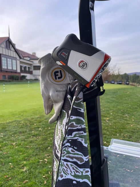 Golf Metal Landing Pad I Magnetic Cart Attachment or Bag Clip for Quick Use of Golf Gear & Accessories - Velcro Strap