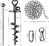 SELEWARE Outdoor Dog Tie Out Stake with Stainless Steel Chains, Anti-Rust Dog Anchor for Large Dogs up to 220 lbs