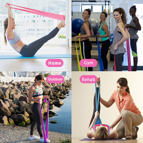Resistance Bands Set, Long Exercise Bands for Arms, Shoulders, Legs, Butt, Workout Stretch Bands for Therapy