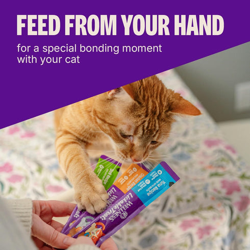 6-0.4 Wellness Lickable Treats Soft Puree Natural Grain Free Adult Cat Treats, Chicken Recipe, Contains Ounce