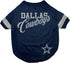 NFL Dallas Cowboys T-Shirt for Dogs & Cats - Small Football Dog Shirt, Updated Fashionable Stripe Design for NFL Fans