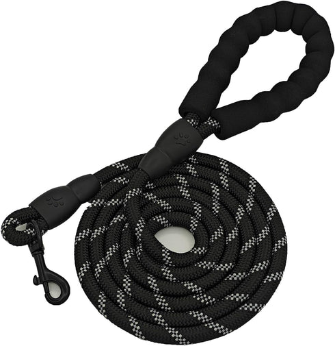 Rope Dog Leash with Comfortable Hand Grip, 6.5 FT Long - Safe for Night Walking, Suitable for Small Dogs