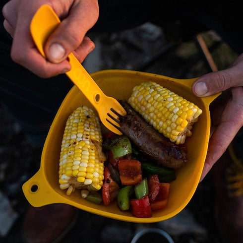 UCO 4-Piece Camping Mess Kit with Bowl, Plate, and 3-in-1 Spork Utensil Set