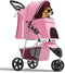 Magshion 3-Wheel Pet Stroller, Foldable Travel Jogger for Small & Medium Dogs &
