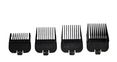 Andis 4 Piece Animal Comb Set; Sizes: 1/8", 1/4", 3/8", 1/2", Black,