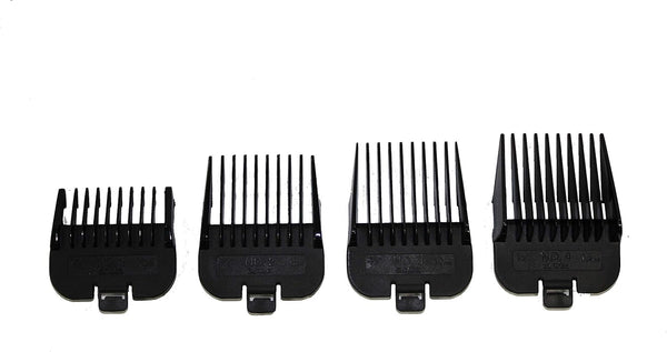 Andis 4 Piece Animal Comb Set; Sizes: 1/8", 1/4", 3/8", 1/2", Black,