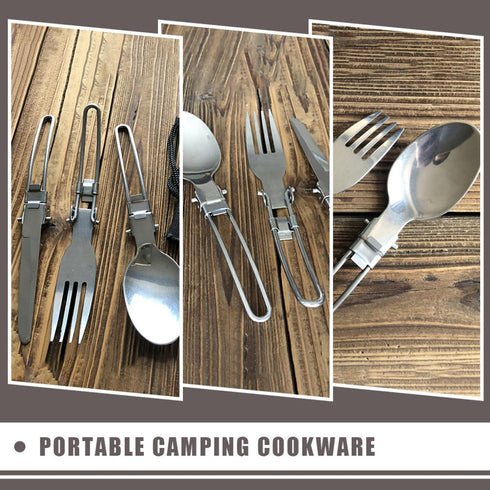 Set 1-2 Set Backpacking Cabilock Portable Picnic Cookware for People Hiking Cooking Tool with Camping Pot and Pans