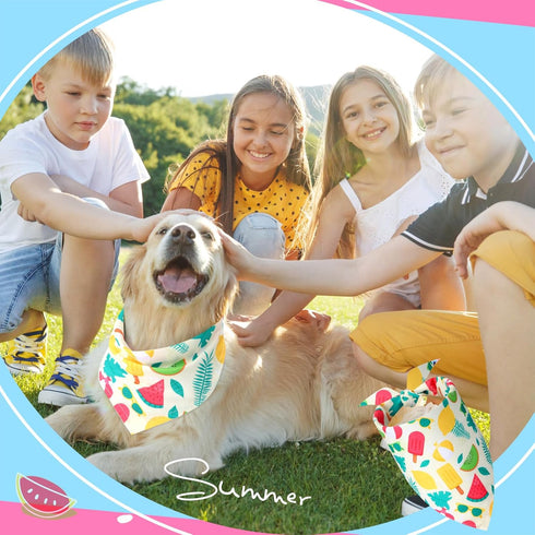 100 Bulk,Summer Summer Sweetude Pieces Hawaiian Dog Bandanas Bandanas for Dogs Fruit Flamingo Palm Leaves Pattern Pet