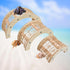 Jinkoozz 3 Pcs Hermit Crabs Climbing Toys, Natural Wooden and Hemp Rope Climbing Bridge, Hermit Crab Supplies, Reptile