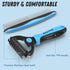 Pet Grooming Brush and Metal Comb Combo, Undercoat Rake for Dogs Grooming, Dematting Tool for Long Haired Pets (Blue)