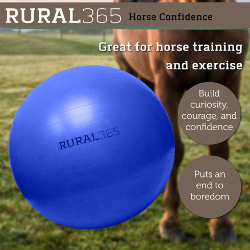 Rural365 Large Horse Ball Toy - 40in Anti-Burst Giant Horse Ball with Pump Included (Blue)
