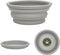 Hevea Collapsible Dog Bowl - 100% Natural Rubber, Ultra Portable Pocket Sized Water Travel Bowl (Cloudy Grey)