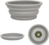 Hevea Collapsible Dog Bowl - 100% Natural Rubber, Ultra Portable Pocket Sized Water Travel Bowl (Cloudy Grey)