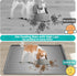 Large Dog Mat for Food and Water - 39.4" x 27" Waterproof Pet Feeding Mats with Residue Collection Pocket (Light Grey)