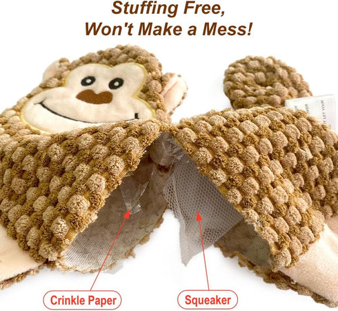 AZSSMUK Cute No Stuffing Dog Toy for Small Medium Breeds, Fun Indoor Chew and Play (4 Pack)