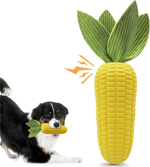 Dog Squeaky Toys for Aggressive Chewers - Indestructible Tough Chew Toys for Small, Medium, and Large Dogs, Natural
