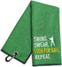 Swing Swear Look for Embroidered Green Golf Towel, Funny Towels for Golf Bags with Clip, Gift for Grandpa Dad Golfer