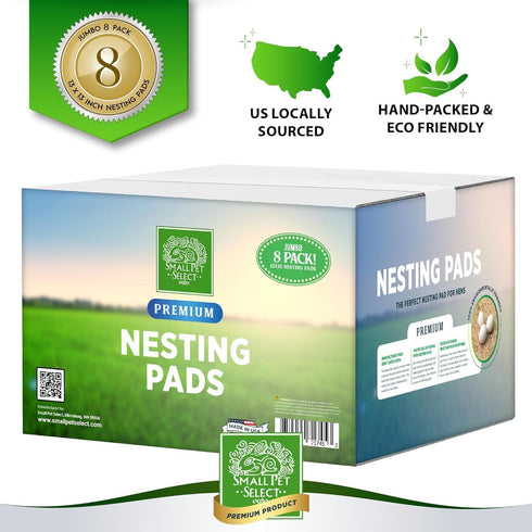 Small Pet Select Chicken Nesting Pads, 8-Pack, 13x13 for Hens, Fits Most Nesting Boxes & Chicken Coop Liners