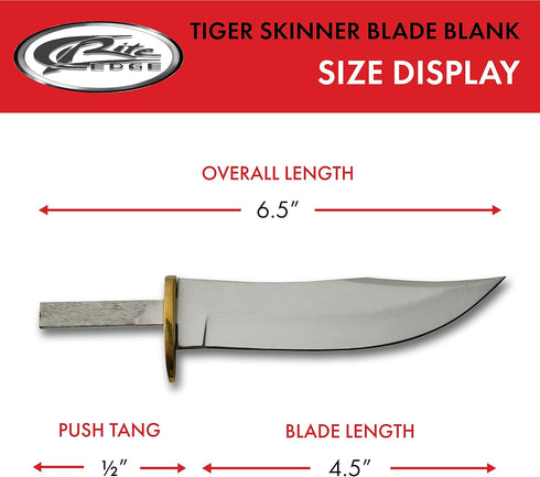 SZCO Supplies Tiger Skinner Blade Blank Knife - Brass, 6.5 Inch