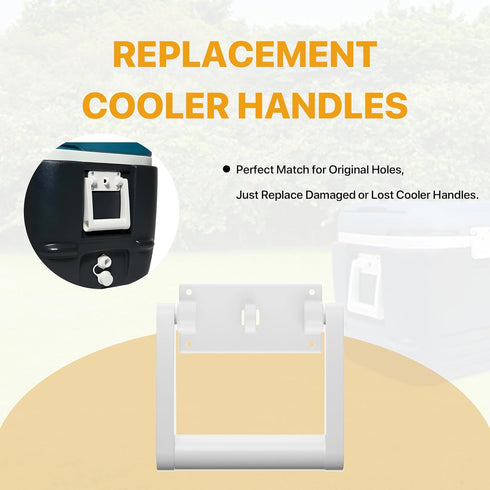 LBB-Parts White Plastic Igloo Cooler Replacement Handles, Igloo 90-100 Quart Cooler Handle Replacement Kit