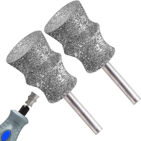 Diamond Dremel Dog Nail Grinder Bits, 1/8'' Attachment for Rotary Tool, 2-Pack (Large B) for Nail Care